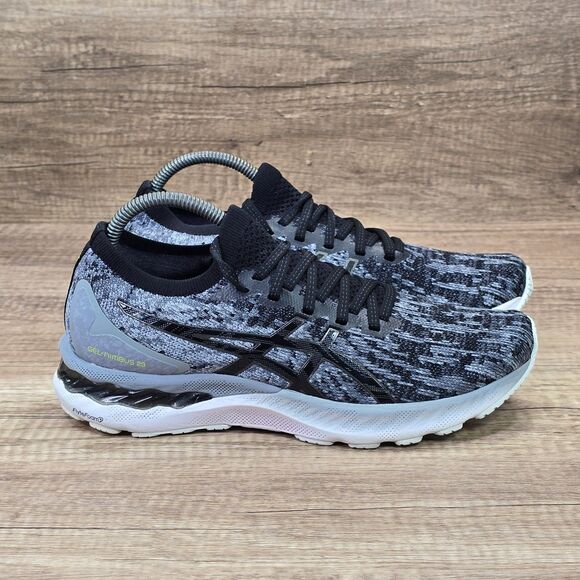 Asics Gel Nimbus 23 Knit Men's Size 7.5 Sheet Rock Black Running Shoes (1011B008 - Picture 1 of 9